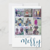 9フォトオフセット – はっきりしたスクリプメリート – ダークブルー シーズンカード (正面)