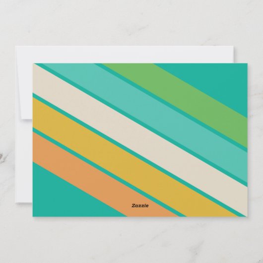 9フォトオフセット – はっきりしたメリークリスマスレトロストライプ シーズンカード (裏面)