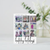 9フォトオフセット – ハッピーホリデーズブラックとホワイト – シーズンポストカード (スタンド正面)