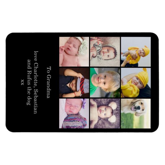 9フォトカスタムコラージュの作成パーソナライズされた マグネット (横)