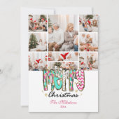 9フォトカラフルレトロメリークリスマス シーズンカード (正面)