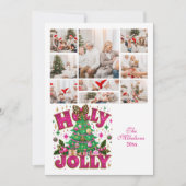 9フォトグリッターヒョウ弓ホリーすてき シーズンカード (正面)