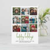 9フォトグリーンと赤のドット – クリスマスハッピー シーズンカード (スタンド正面)