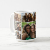 9フォトコラージギャラリーグリッド – 白 コーヒーマグカップ (正面左)