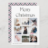 9フォトコラージグリッドエレガントクリスマスカード シーズンカード (正面/裏面)