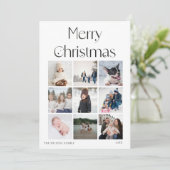 9フォトコラージグリッドエレガントクリスマスカード シーズンカード (スタンド正面)