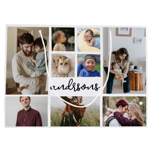 9フォトコラージファミリー抱き枕 ラージペーパーバッグ (裏面)