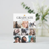 9フォトコラージミニマリスト白卒業 案内ポストカード (スタンド正面)