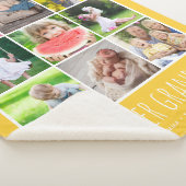 9フォトコラージュとグランドキッズの名前 |黄色 シェルパブランケット (3/4)