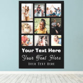 9フォトコラージュとスクリプト文字白黒 キャンバスプリント (インサイチュ (ウッドフロア))