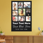 9フォトコラージュとスクリプト文字白黒 キャンバスプリント (インサイチュ (リビング))