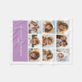 9フォトコラージュのミニマリスト – 名前Orchid Box フリースブランケット (正面(横))