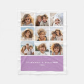 9フォトコラージュのミニマリスト – 名前Orchid Box フリースブランケット (正面)