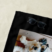 9フォトコラージュのミニマル – 白黒グリッド ビーチタオル (インサイチュ)