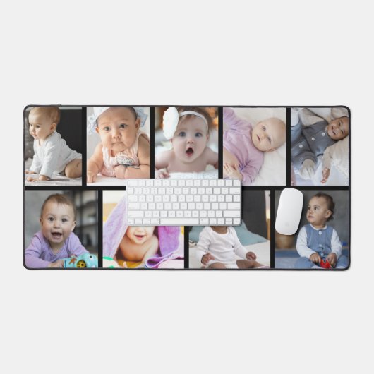 9フォトコラージュカスタムギフト デスクマット (キーボード&マウス)