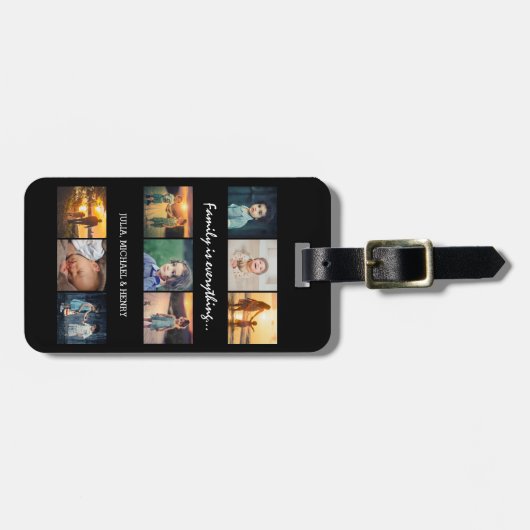 9フォトコラージュカスタム文字ファミリーは全て ラゲッジタグ (正面横)