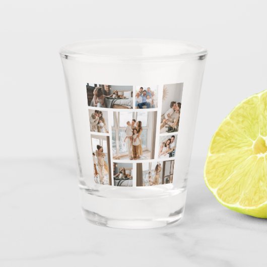 9フォトコラージュテンプレート個人用撮影ガラス ショットグラス (正面)