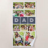 9フォトコラージュパパ父の日 ビーチタオル (正面)