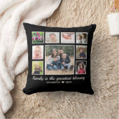 9フォトコラージュファミリー引用文モノグラム名 クッション (ブランケット)