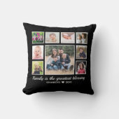 9フォトコラージュファミリー引用文モノグラム名 クッション (正面)