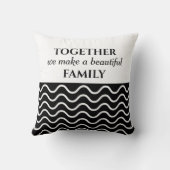 9フォトコラージュファミリー引用文白黒 クッション (裏面)