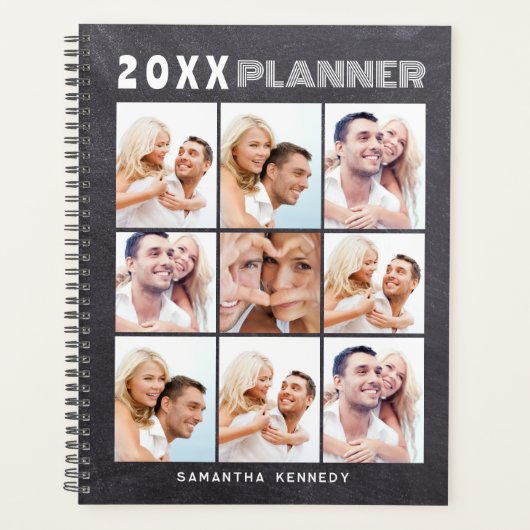 9フォトコラージュ名前をカスタムするシャルボード プランナー手帳 (正面)