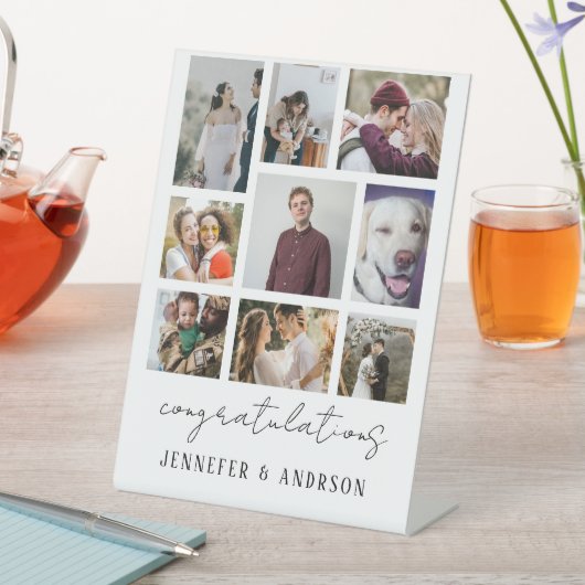 9フォトコラージュ家族ペデスタルサイン 台座サイン (インサイチュ)