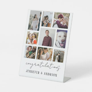 9フォトコラージュ家族ペデスタルサイン 台座サイン