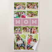 9フォトコラージュ母の日 ビーチタオル (正面)