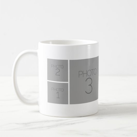 9フォトコラージュ(オプションの背景色) コーヒーマグカップ (左)
