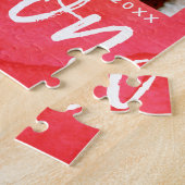 9フォトコラージュ – メリークリスマスレッドウォーター色 ジグソーパズル (側面)