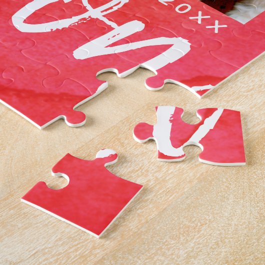 9フォトコラージュ – メリークリスマスレッドウォーター色 ジグソーパズル (側面)