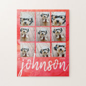 9フォトコラージュ – メリークリスマスレッドウォーター色 ジグソーパズル (縦)