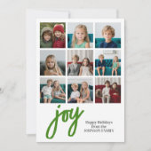 9フォトジョイメリークリスマスグリーンウォーター色 シーズンカード (正面)