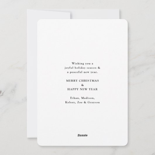 9フォトスクリプトメリークリスマス年のレビュー シーズンカード (裏面)