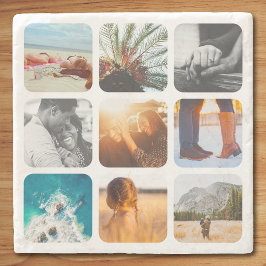 9フォトストーンコースターテンプレートグリッド(額付き) ストーンコースター