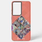 9フォトダイアモンドパターンコラージコーラルテラコッタ SAMSUNG GALAXYケース (裏面)