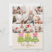 9フォトブライトリボンツリーズホリデーファミリー シーズンカード (正面)