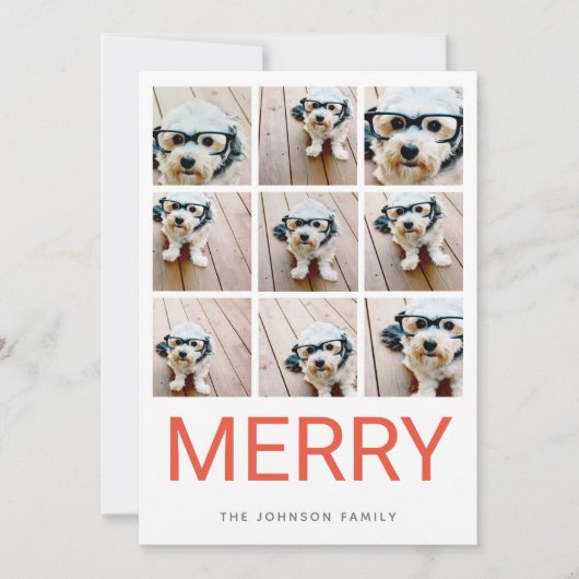 9フォトレッドクリスメリーマモダンスウォーター色 シーズンカード (正面)