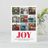 9フォトレッド抽象芸術ジョイモダンクリスマス シーズンカード (スタンド正面)