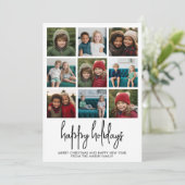 9フォト白黒ミニマルクリスマスハッピー シーズンカード (スタンド正面)