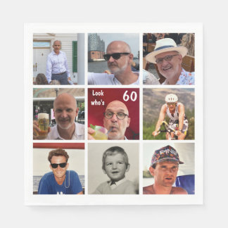 9フォト誕生日ナプキン スタンダードランチョンナプキン