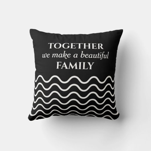 9フカスタムォトコラージュファミリー引用文ブラックキープス クッション (裏面)