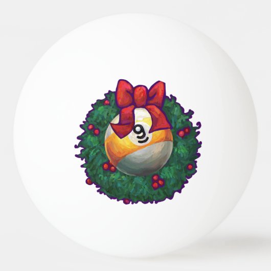 9ボールクリスマスリースレッド 卓球ボール (裏面)