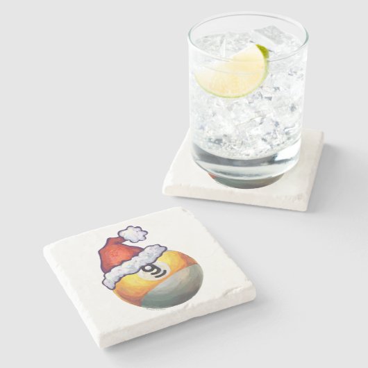 9ボールクリスマスレッドハット ストーンコースター (横)