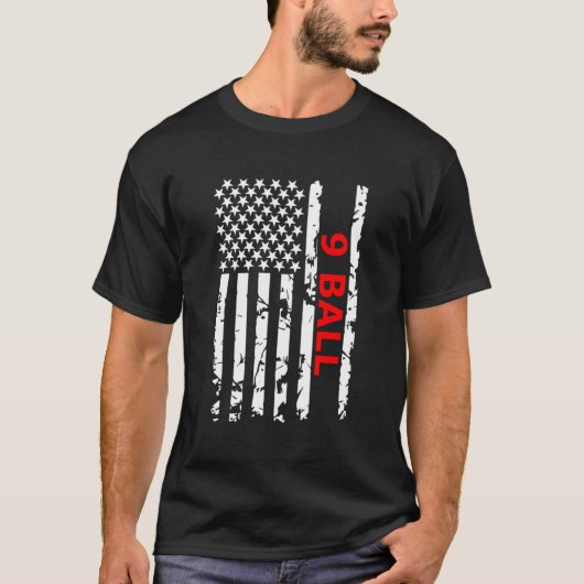9ボールプールテーブルビリヤード Tシャツ (正面)