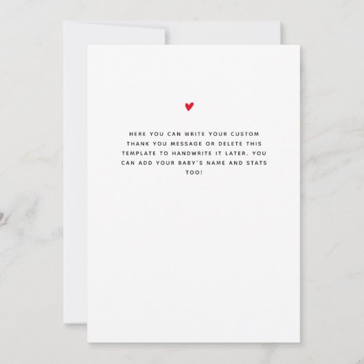 9モダンフォトコラージュ新生児ファミリーありがとう サンキューカード (裏面)