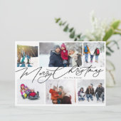 9モダンフォト数々のコラージュのメリークリスマス シーズンカード (スタンド正面)