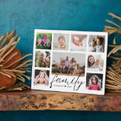 9モダン写真コラージュの苗字（白黒） フォトプラーク (側面)