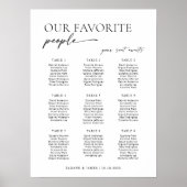 9モダン表ウェルカムシーティングチャート ポスター (正面)